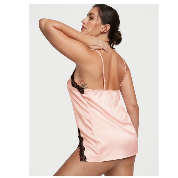 NWT VS Tease Satin Lace-Trim Mini Slip - Picture 2 of 4